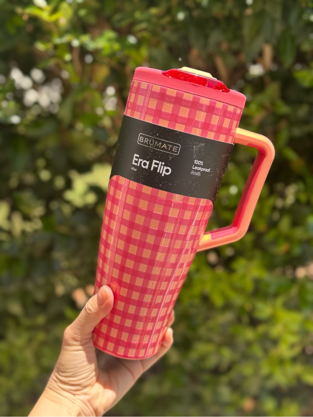 Brumate peach gingham 40oz flip